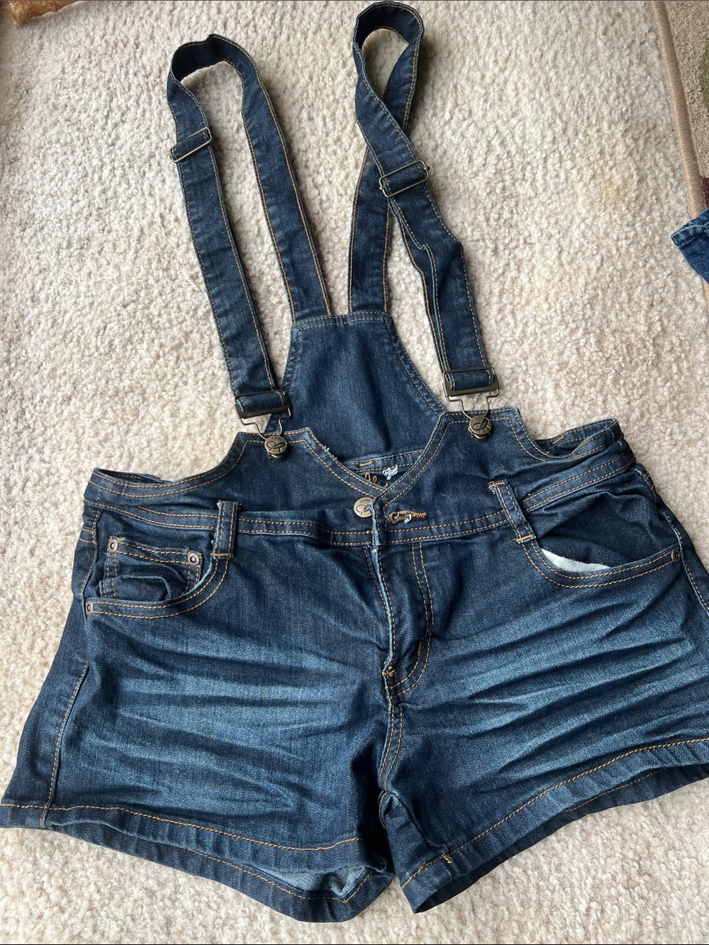 Architect Dark Blue Denim Short Overalls